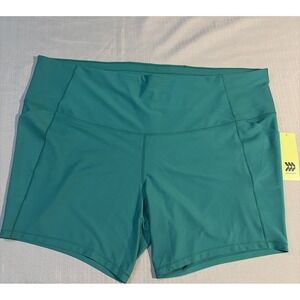 All In Motion Exercise Shorts W/ Pockets In Green - 4XL